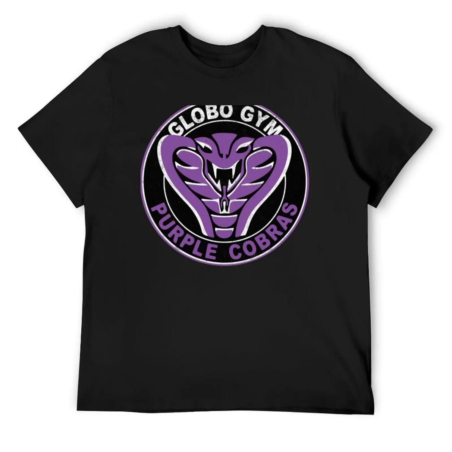

Globo Gym - Футболка с винтажным логотипом Purple Cobras, забавные футболки-мемы, кастомные мужские футболки с графикой, хип-хоп S чёрный