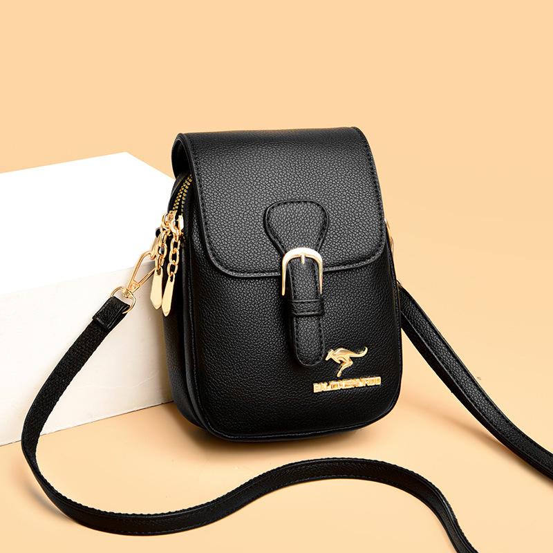 Damentasche Neue Damen-Handytasche Einfache und vielseitige weiche Leder-One-Shoulder-Crossbody-Münzbrieftasche Trendy