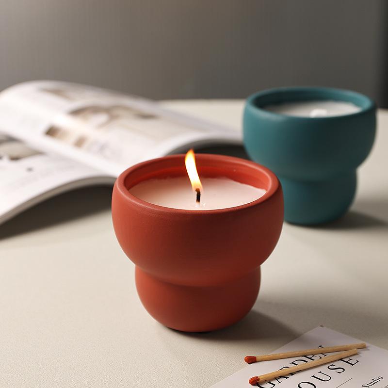 

Colored Cement Cup Scented Candle Bedroom Ornaments Souvenir High-end Scented Candle 10.5*9cm