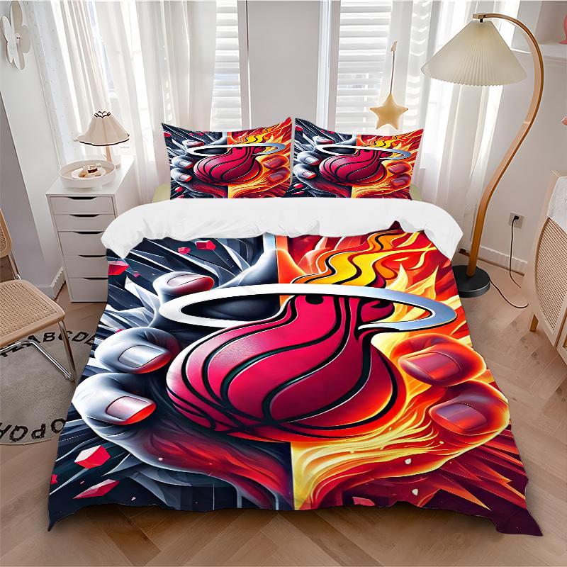 

3pcs Basketball Fire Bedding Set, Includes 1 Comforter + 2 Pillowcases, Without Pillow Inserts, Soft Comfortable, Lightweight Breathable026 135x200cm