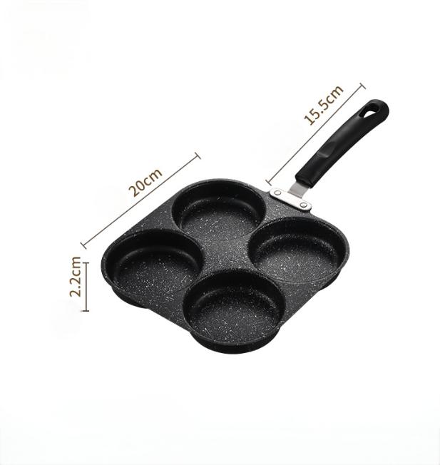 

1pc Medical Stone Four-hole Omelette Pot Household Non-stick Flats-bottomed Egg Dumpling Pot Breakfast Egg Burger Frying Pan жёлтый
