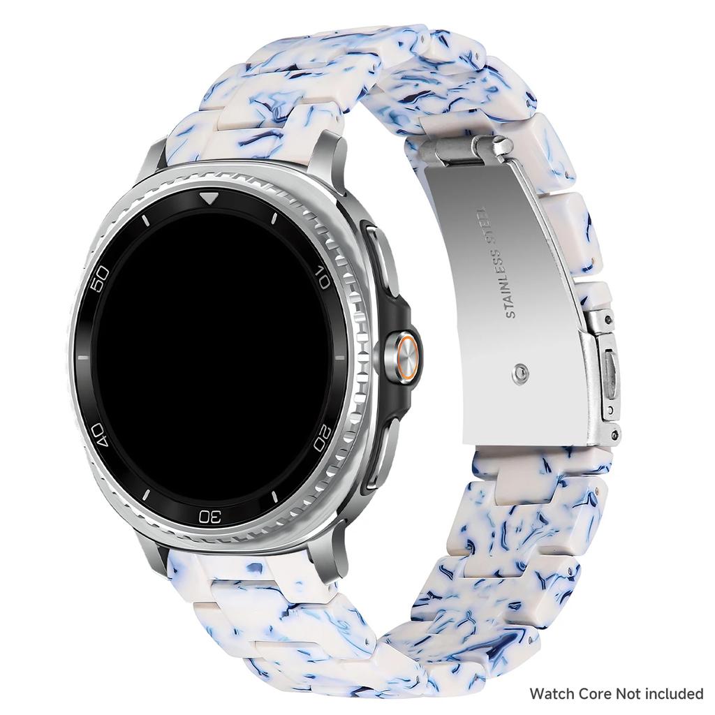 Bracelet en résine de luxe pour Samsung galaxy watch 8/8 classic 46mm Bracelet à maillons transparent pour galaxy watch ultra 2025/7 47mm bracelet
