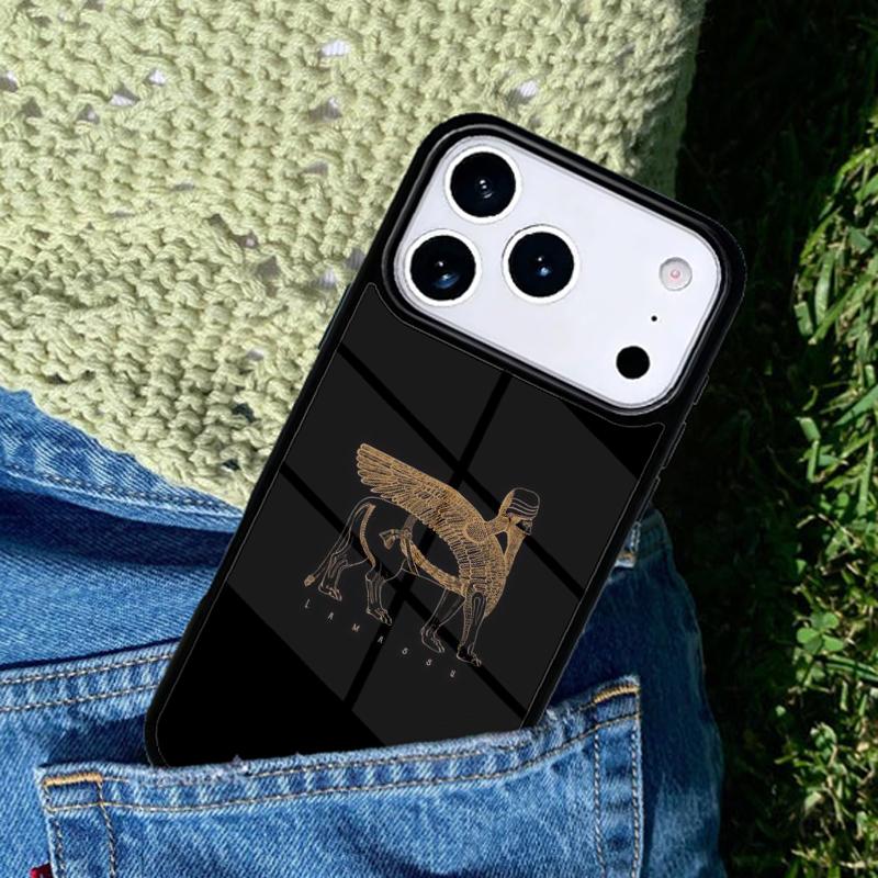 Lamassu Assyrian Mesopotamian soft Phone Case For iPhone 17 AIR 16 Pro Max 15 14 Pro 11 12 13 Shockproof Silicone Cover