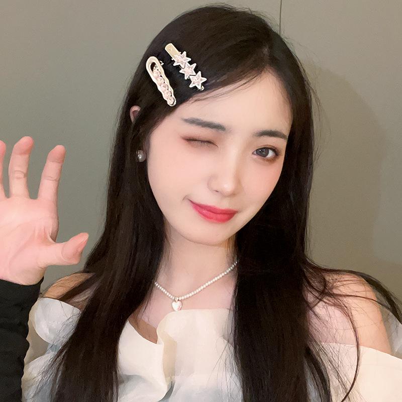 Rhinestone Star Bow Duckbill Hair Clip - Sweet & Cool Style Accessory