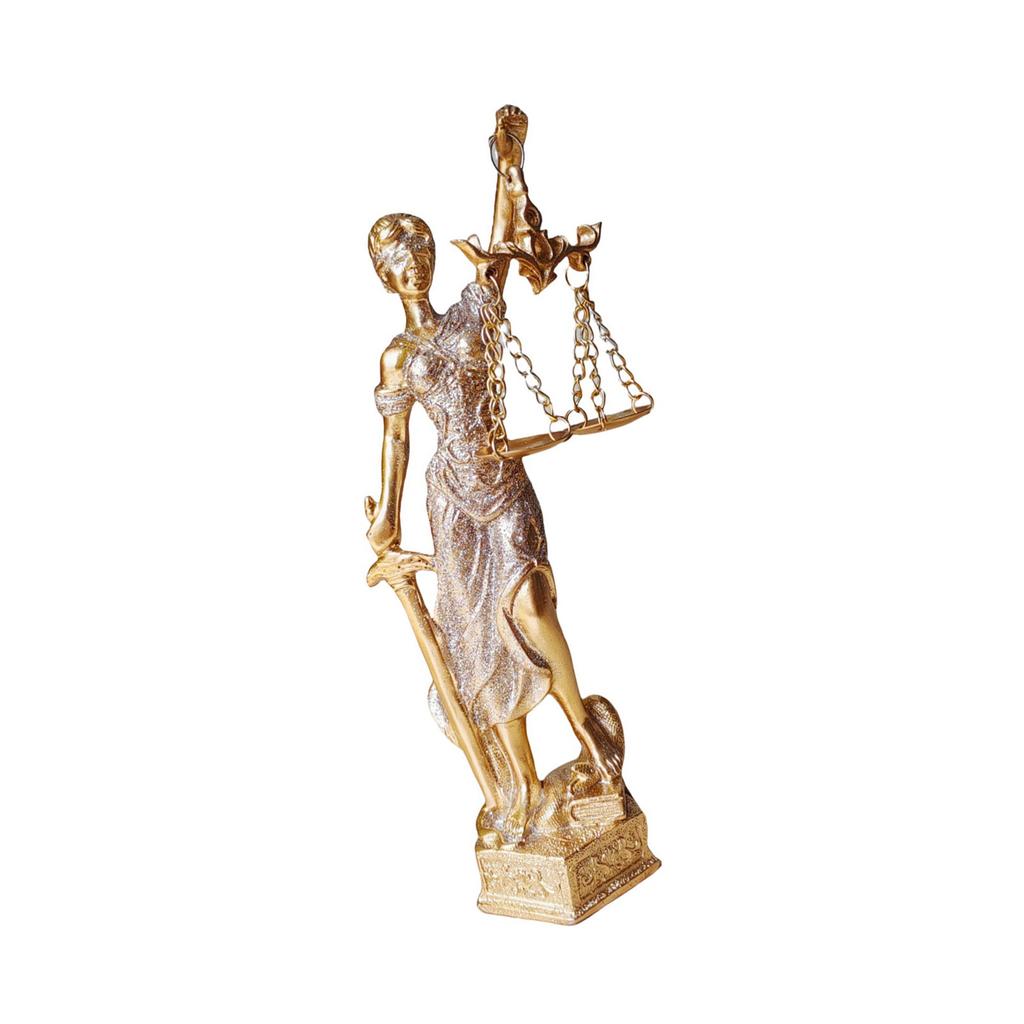 Blind Law Goddess Statue Resins Lady Justice Sculpture with Scale Greek Roman Fairness Figurine Ornament Gift for Lawyer