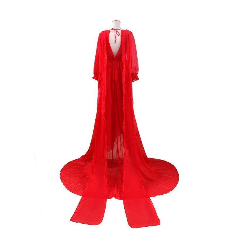 

Длинное платье для путешествий в этническом стиле, экзотическое ретро-платье, струящееся воздухом пляжное платье, длинное платье, платье в вечернем стиле M красный