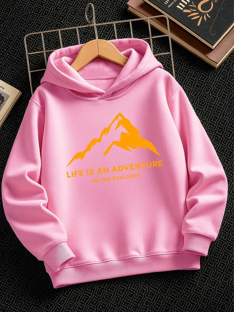 Boys' warm winter hoodie, TZ3 print - casual outdoor sports sweatshirt, regular fit, a Christmas gift for children.