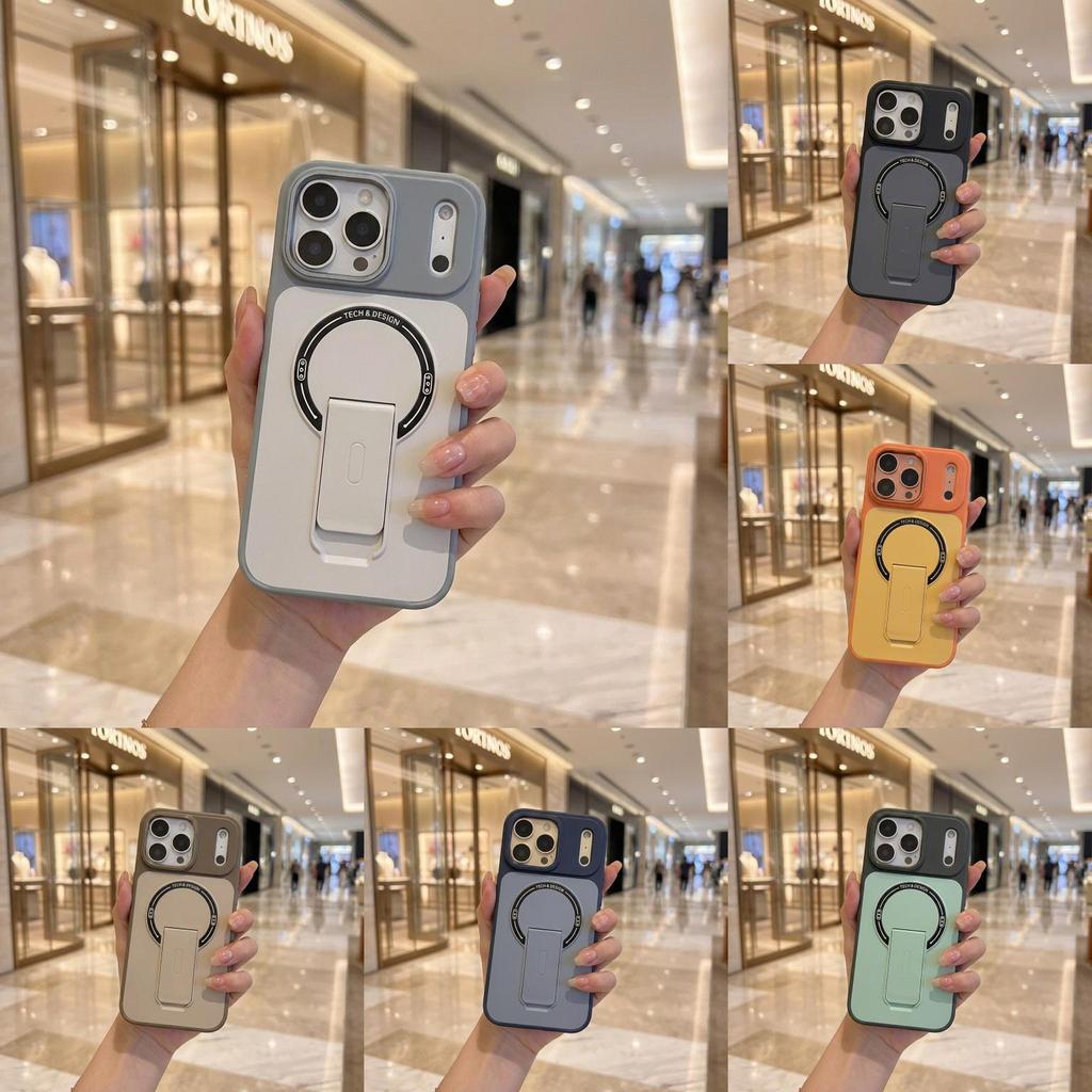 Apple Skin Feel Magnetic Stand Phone Case With Anti Slip Drop Protection For Daily Use