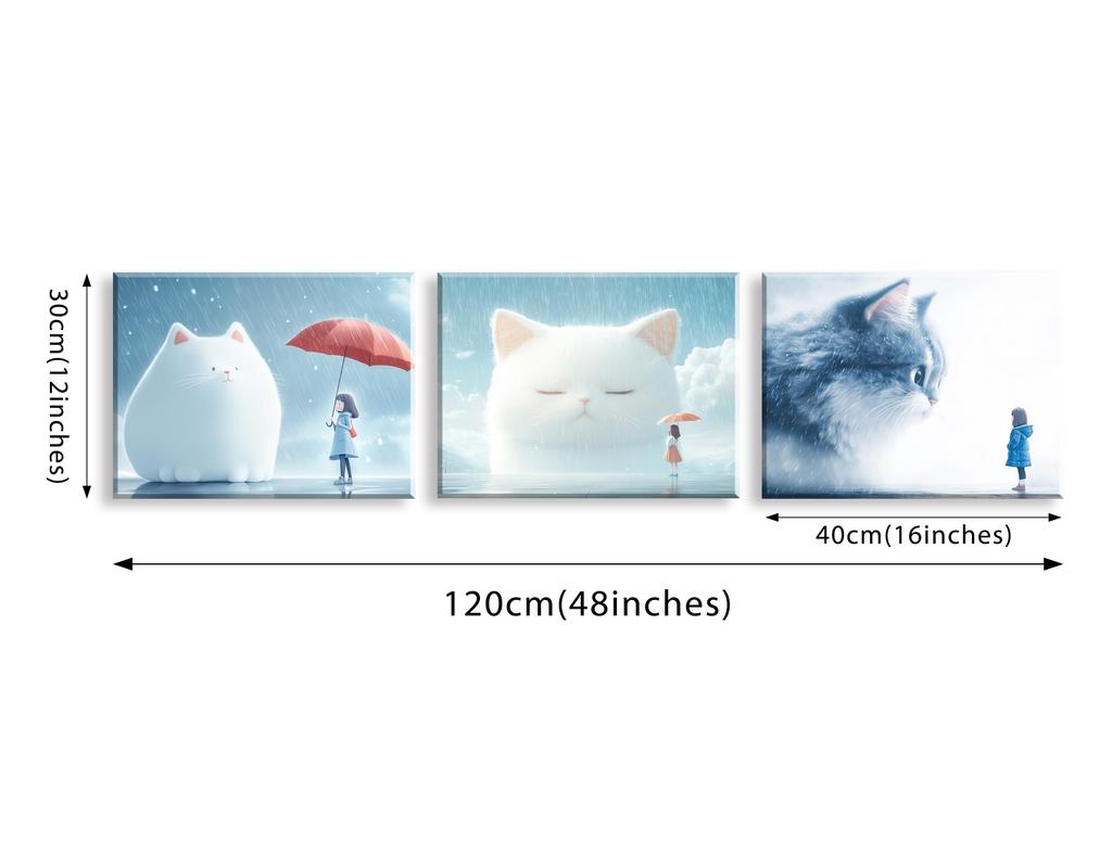 PIY PAINTING Kätzchen Leinwand Landschaft Wandkunst Wand Leinwand Wand Mädchen mit Zimmer Wohnzimmer Esszimmer Arbeitszimmer Küche Badezimmer 3 30x40 cm Druck, Winter