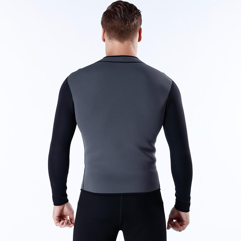 Mens 3mm Neoprene Wetsuit Top Black Separate Jacket Diving Surfing Swimming Warmth Protection