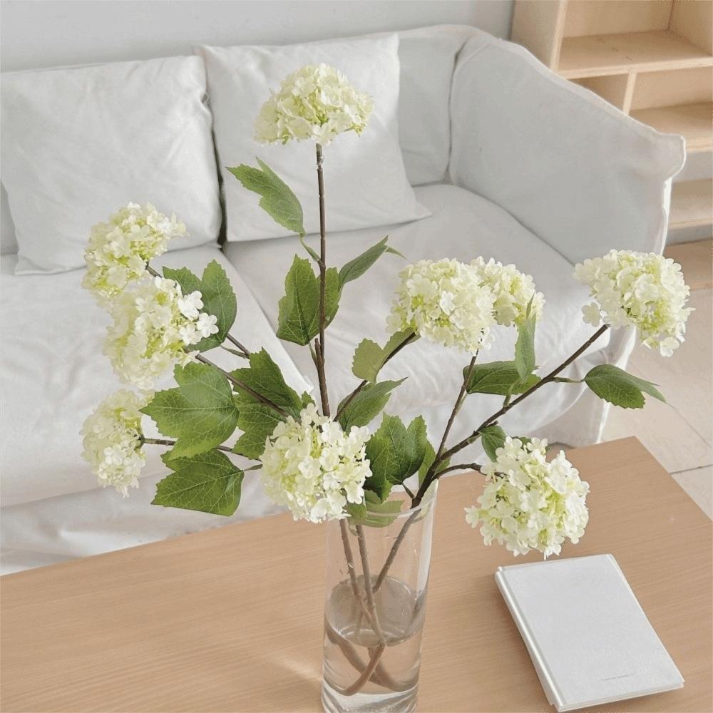Real Touch Silk Hydrangea Flowers 3 Heads Fake Plants Artificial Hydrangea Flowers Home Room Decor