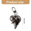 Love Heart Shaped Keychain Charm Pendant Silver Sturdy Alloy Keyring with Imitation Pearls for Bags Decoration