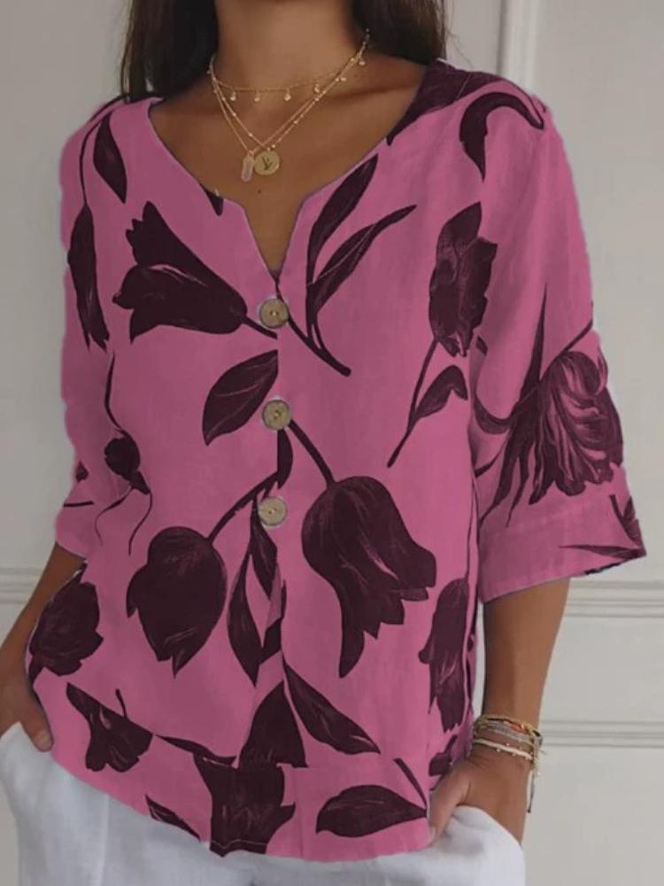 

Новая рубашка-пуловер из хлопка и льна с V-образным вырезом и короткими рукавами, повседневная куртка для весны и лета 4XL красный