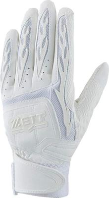 ZETT Pro Status Batting High School Baseball Rules White Size BG418HS Gloves, Hands, Compatible, (1100), L,