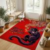 Cat Theme Crystal Velvet Rug Personalized Custom Name Text Soft Floor Mat Home Decor