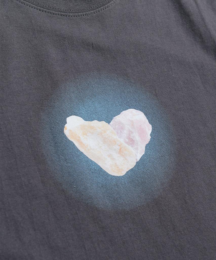 PEACE MAKER Stone Heart Crop Tee (Charcoal)
