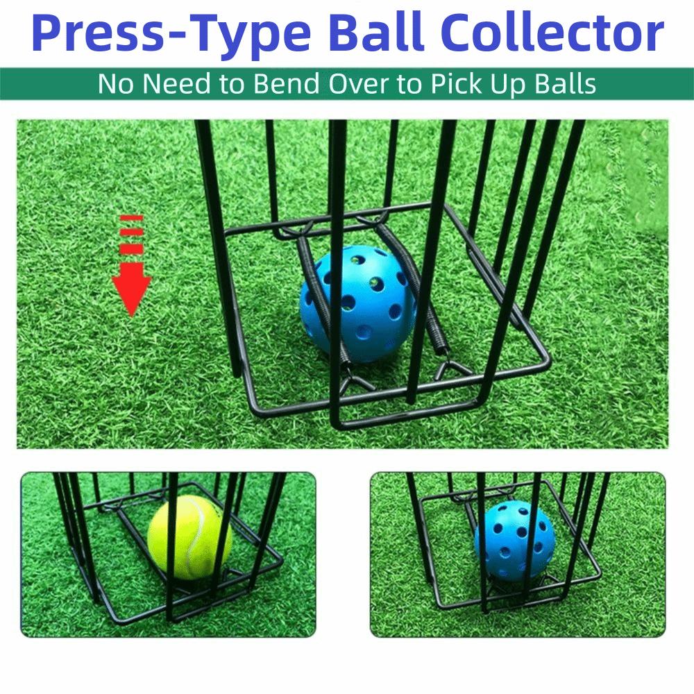 Large Capacity Tennis Balls Collector Ergonomic Handle Tennis Ball Hopper  Tennis Accessories