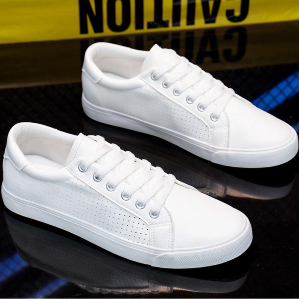 Vulcanized Rubber Shoes Men's Shoes Casual Leather Shoe Mesh Summer Lace Up Flat Bottom Sports Board Shoes Men Casual Sneakers