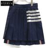 FGC402V-06146 Marineblau Uni Webware 4-Riegel Plissee Minirock Rock 38 Marineblau Gebraucht