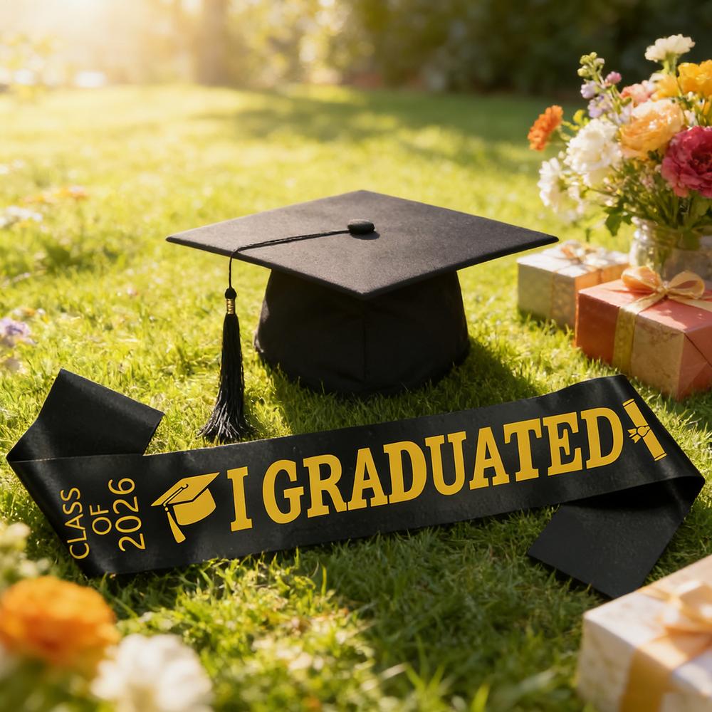 Graduation Set 2026 2026 Classic Photo Prop Accessory Graduation Hat And Sash Set For Men Women Youth Teens College Student