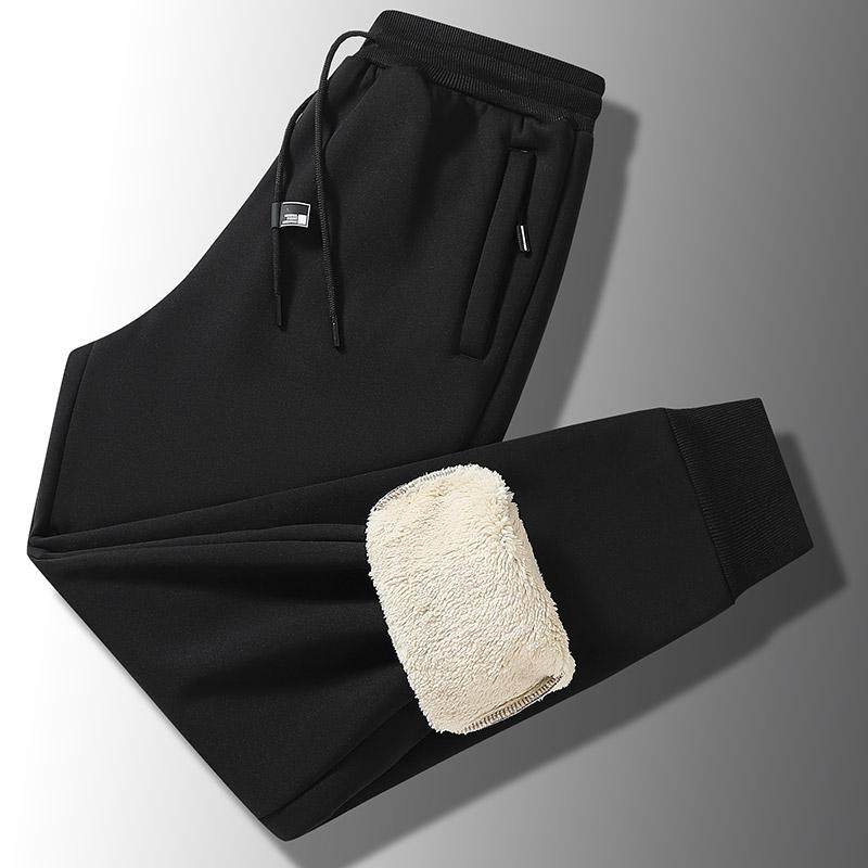 Winter Kaschmirhose Herren Fleece Warme Dicke Freizeitsporthose Mode Kordelzug Große Jogginghose