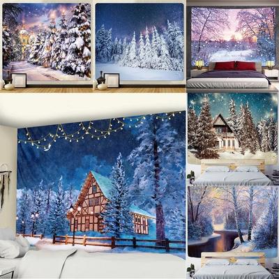 Christmas Tree Landscape Living Room Bedroom Home Wall Decoration Tapestry