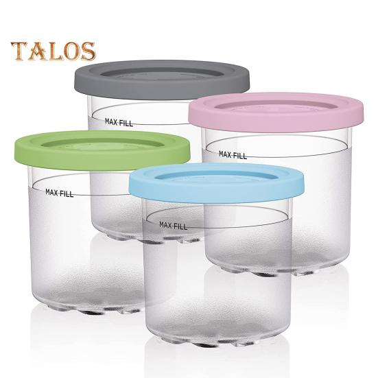 

4 шт., сменные чашки для пинтов мороженого для контейнеров Cerami Breeze, чашки, совместимые с NC299AM C300s, серия Creamy Ninja Breeze Ice Cream Maker 1 Set