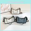 Chic Ins Style Color-block Shoulder Bag 2024 Street Fashion Pu Crossbody Bag With Stitching Details Trendy Design
