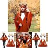 Reindeer Cosplay Cloak For Women With Face Decor For Halloween And Christmas Events