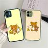 Cartoon Rilakkuma Bear Phone Case For iPhone 11 12 13 14 15 16 Pro Plus X XS MAX Matte Bumper Shockproof Cover