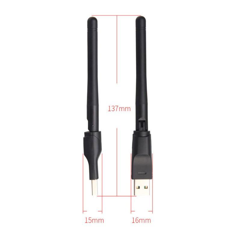 150Mbps USB WiFi Adapter 2.4G Wireless Network Card LAN Wi-Fi Receiver Dongle with Rotatable Antenna 802.11 B/g/n 8188ETV For PC Laptop