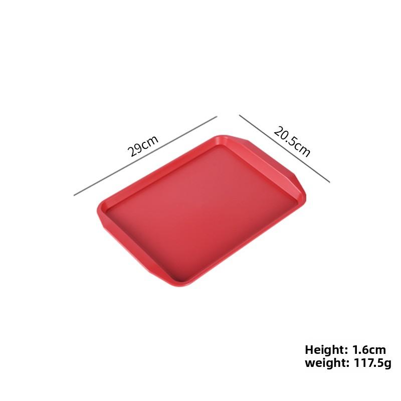 

Rectangular Restaurant Fast Food Thickened Serving Kindergarten Tray Small червоний