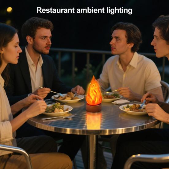 3D Fake Flame Lamp 3 Modes Adjustable USB Rechargeable Simulated Campfire Light Home Indoor Outdoor Tent Decorative LED Night Light