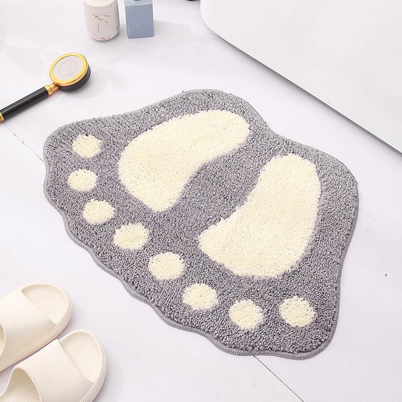 Cartoon Foot Shaped Toilet Mat Absorbent Non-Slip Mats Comfortable Resistant Carpet Washable Household Door Pads Nordic Style Thickened Bathroom Mat