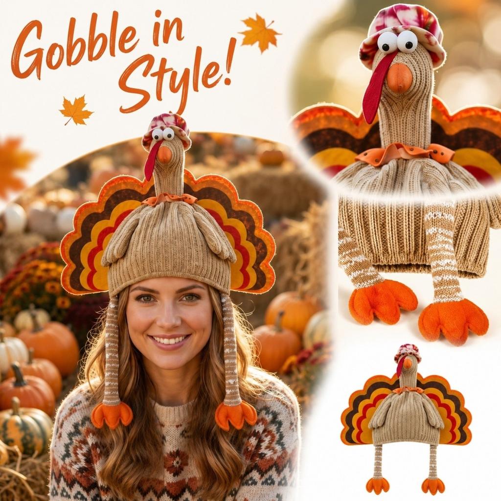 Thanksgiving Turkey Hat Creative Party Decoration, Funny Costume Accessory for Adults and Kids