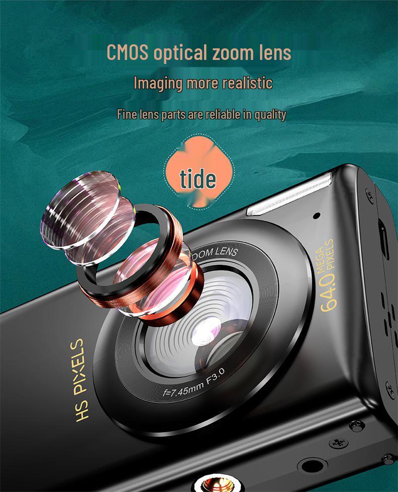 64MP Portable Student Music Vlog Mirrorless Camera for Travel