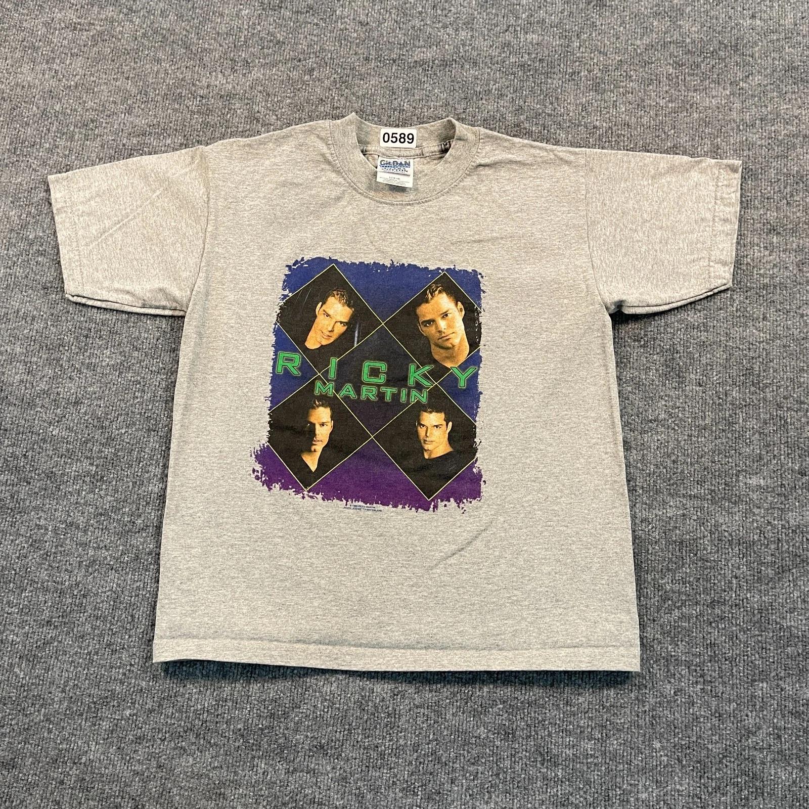 

Винтажная футболка Рики Мартина в стиле латин-поп 1999 года для подростков, размер L 18x22, серая 2XL