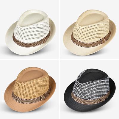 Summer Straw Hat Elderly Beach Sun Hat Casual Wind Men and Women Sun Protection Breathable Jazz Hat