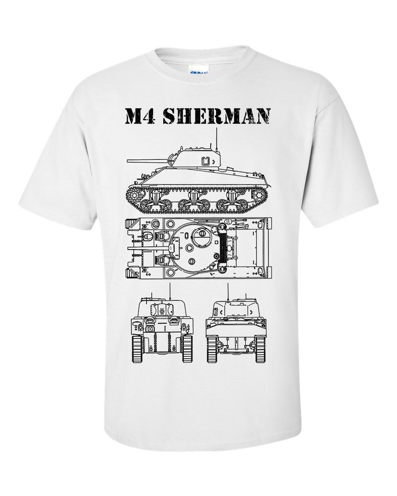 M4 SherUnisex Tank TShirt Technical Drawing M4A4 WW2 American Army Shirt 2XL