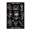 Bee Series Metal Tin Sign Wall Decor 20x30cm