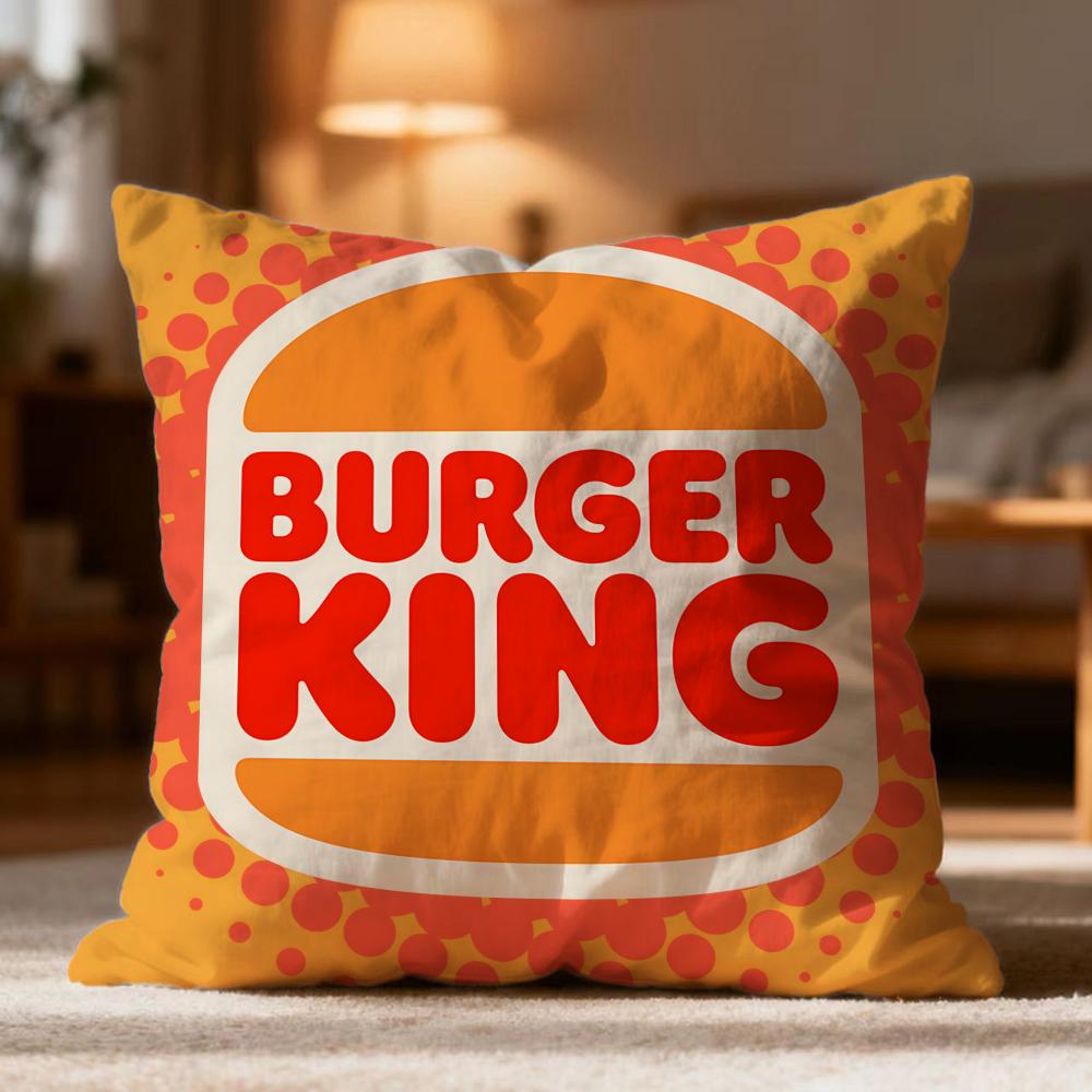 Popular BBurger Kinged Cushion Cover Soft Washable Pillow Case Multi-Scene for Couch Bed Travel Office Use