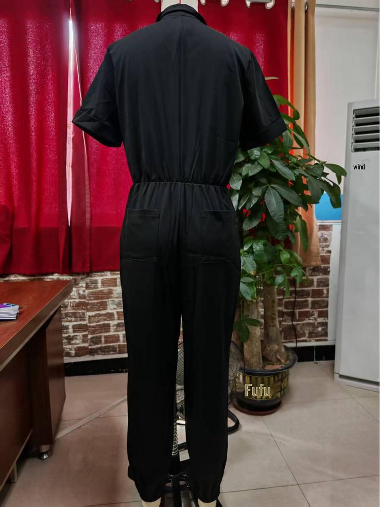 Dámský kombinovaný overal s mnoha kapsami, podzim 2025, s manžetami u kotníků