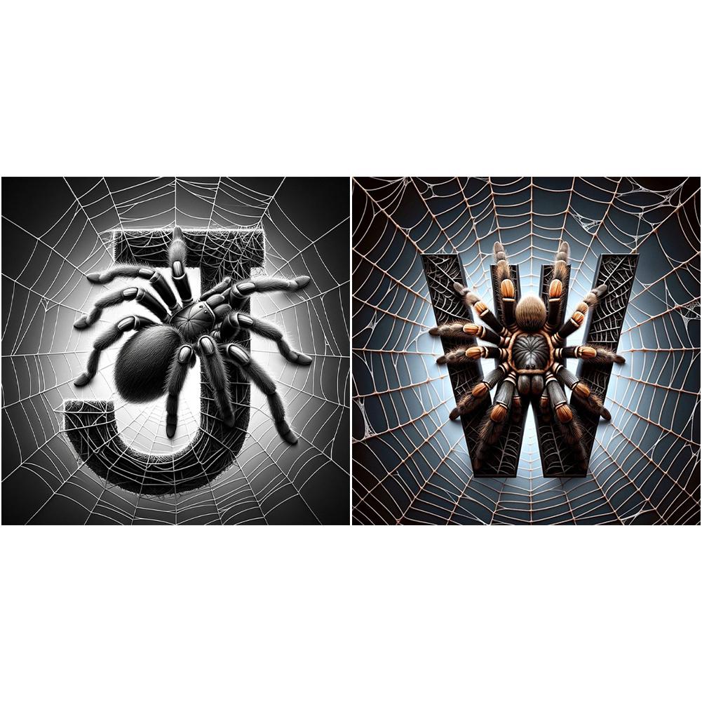 

5D-Diamantgemälde zum Selbermachen runder Bohrer Spidery-Buchstabe Heimdekoratio A9528