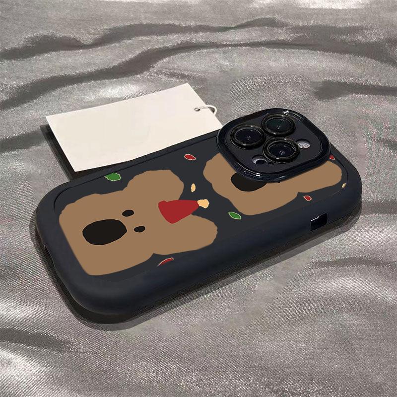 Cute Persimmon Bear Suitable for 16 Apple 15 Mobile Phone Case IPhone 14 Promax Creative Niche 13mini