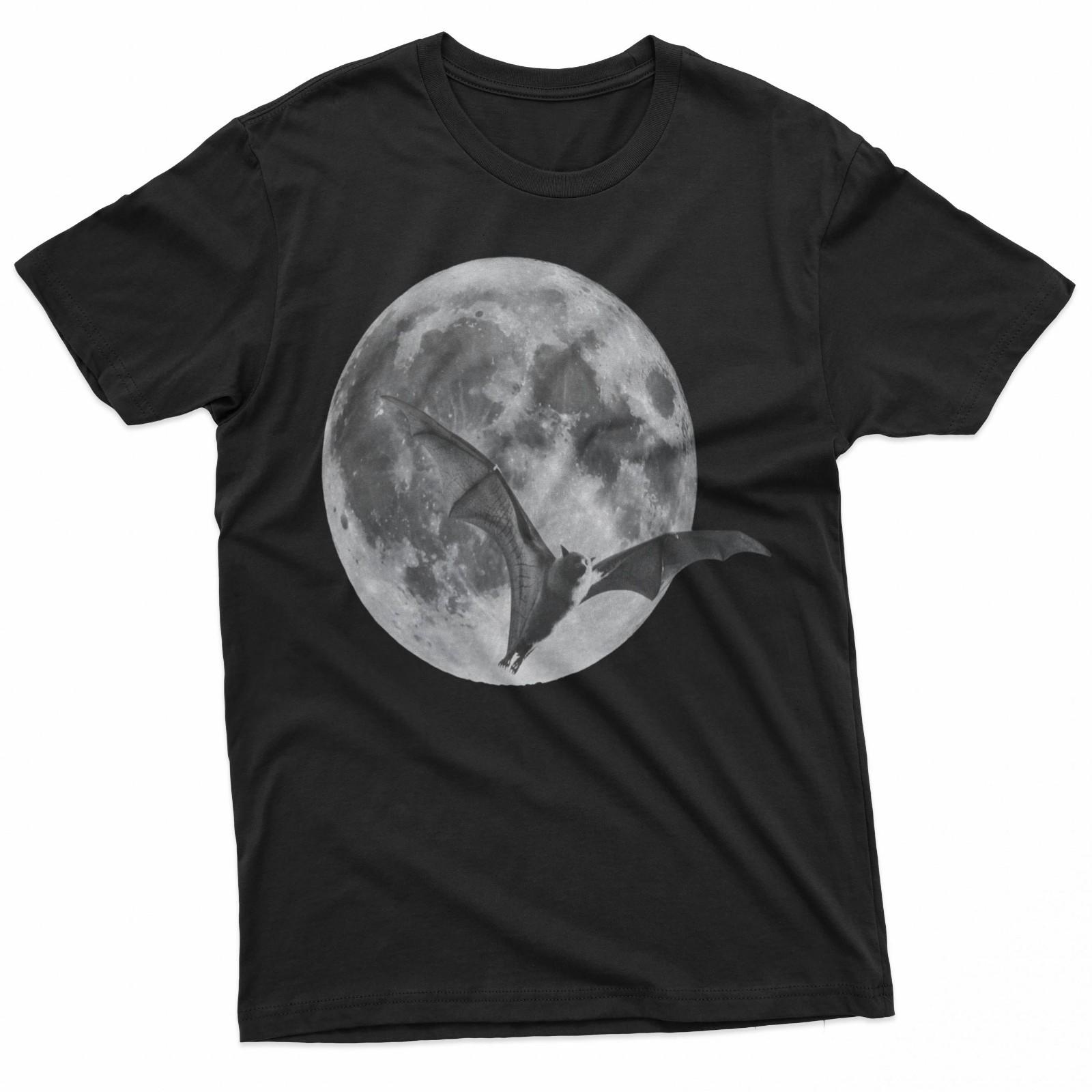 Noir Full Moon with Flying Bat Goth Vintage T-Shirt Unisex T-Shirt XXXL
