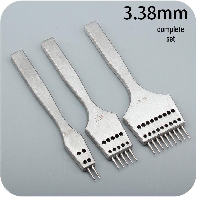 Handgefertigtes Lederstanzwerkzeug mit Edelstahlgriff & austauschbarem rundem Stanzkopf