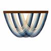 Striped Textile Wall Tapestry with Wood Top Bar Easy to Hang for Reading Corner