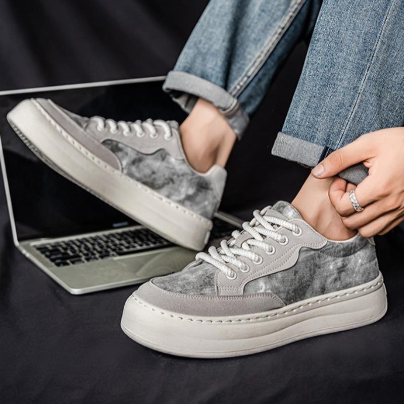 Fashion Men's Casual Low Top Thick Soled Canvas Shoe 2025 Autumn New Fashion Trend Versatile Comfortable Niche Design Platform sneakers