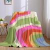 Colorful Wavy Stripes Flannel Blanket Warm Soft Halloween Christmas Couch Warm Cozy Decorative Decor Gift For All Season