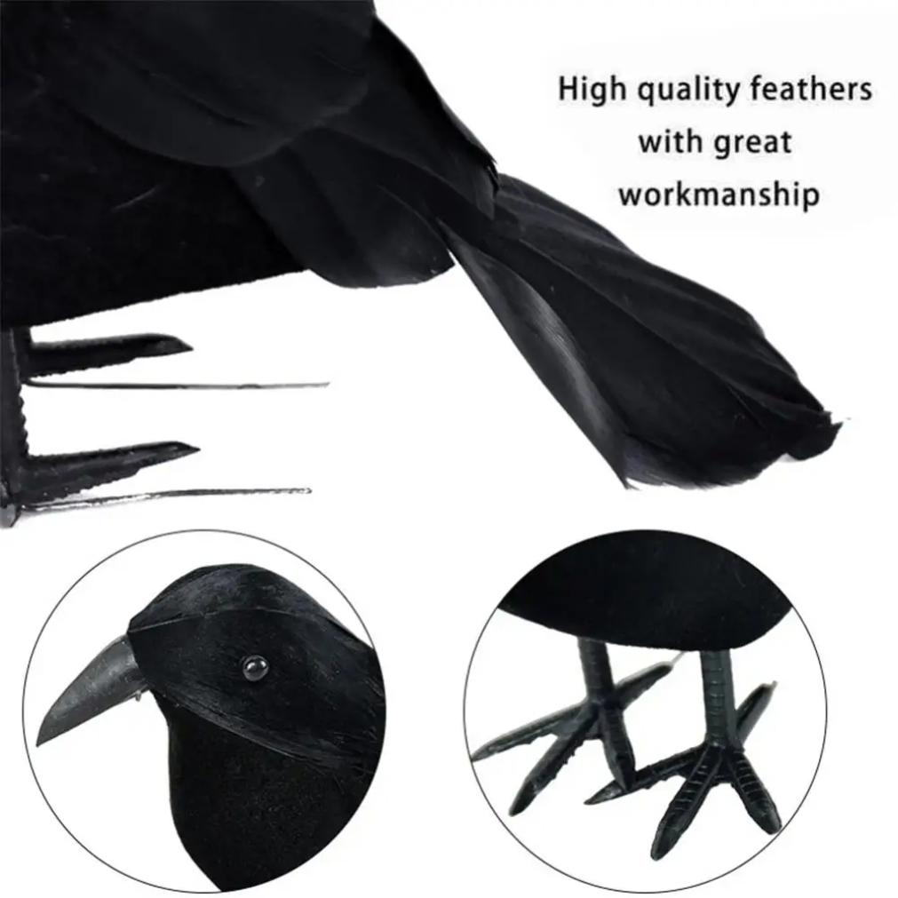 Simulation Black Crow Halloween Black Crow Props Simulation Fake Bird Ghost Festival Halloween Decorat  2025newion Scary Toys